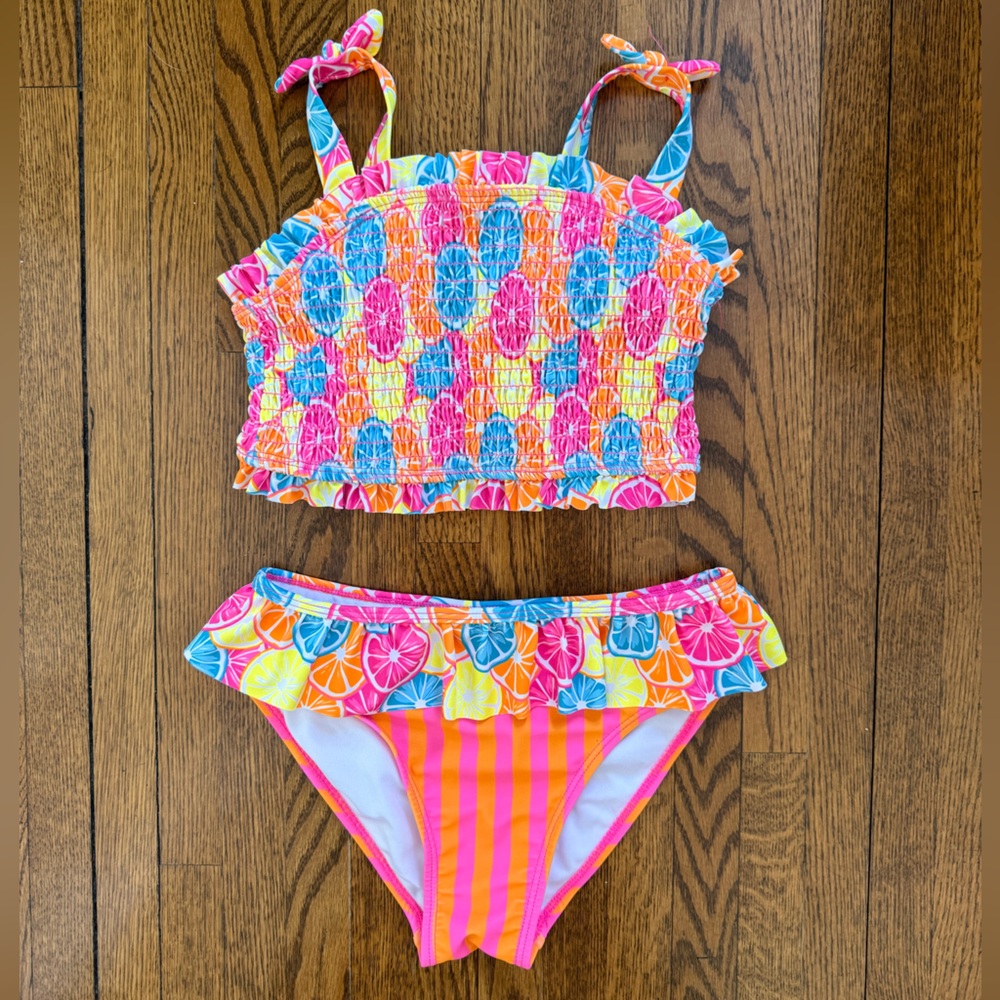 Betsey Johnson Girl Citrus Honeycomb Bikini Size: 10